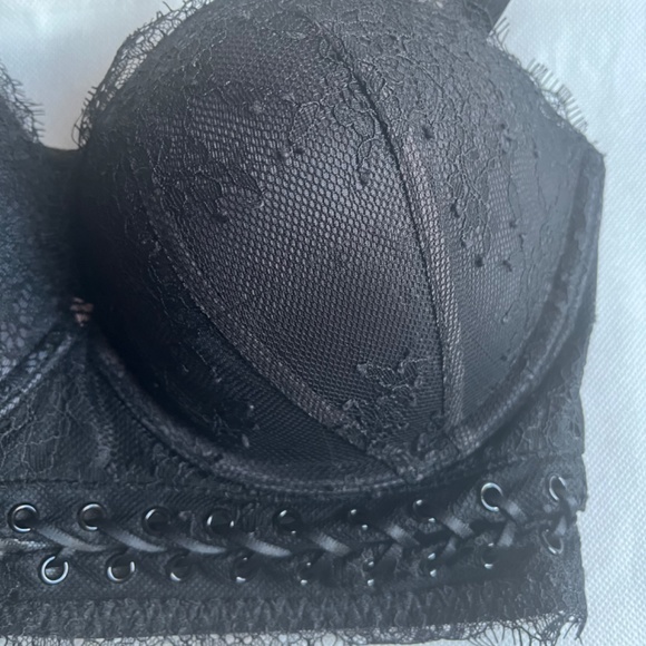 Victoria’s Secret Very Sexy Multi-Way Black Lace 32D Bra Strapless Push up - Picture 6 of 8